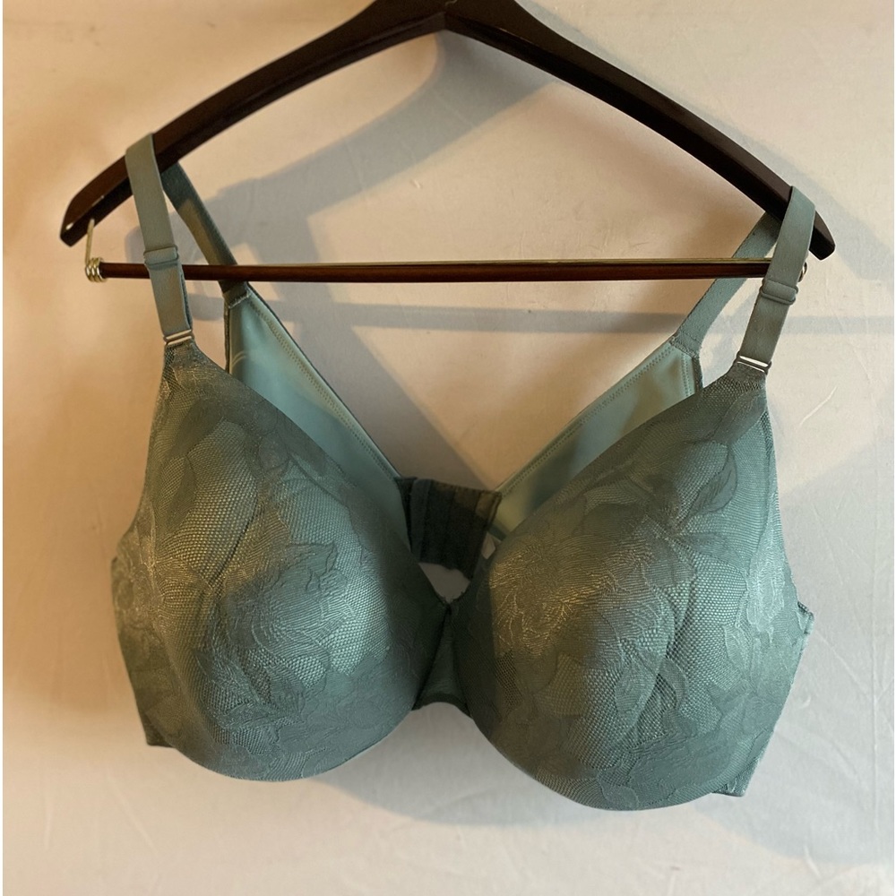 Cacique bra 44DDD wide 4 hook closure Green Lace